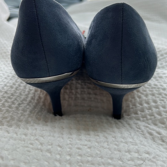 Zara Blue Suede Heels - Picture 2 of 4